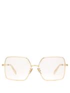 Matchesfashion.com Celine Eyewear - Square Metal Glasses - Womens - Gold