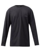 Marni - Logo-embroidered Cotton Long-sleeved T-shirt - Mens - Black