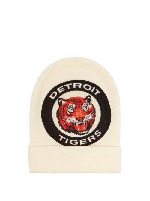 Matchesfashion.com Gucci - Tiger Appliqu Wool Knit Beanie - Mens - White