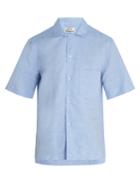 Acne Studios Elms Chamb Short-sleeved Linen-blend Shirt