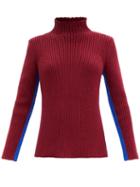 Matchesfashion.com Colville - Striped Ribbed-knit Sweater - Womens - Burgundy
