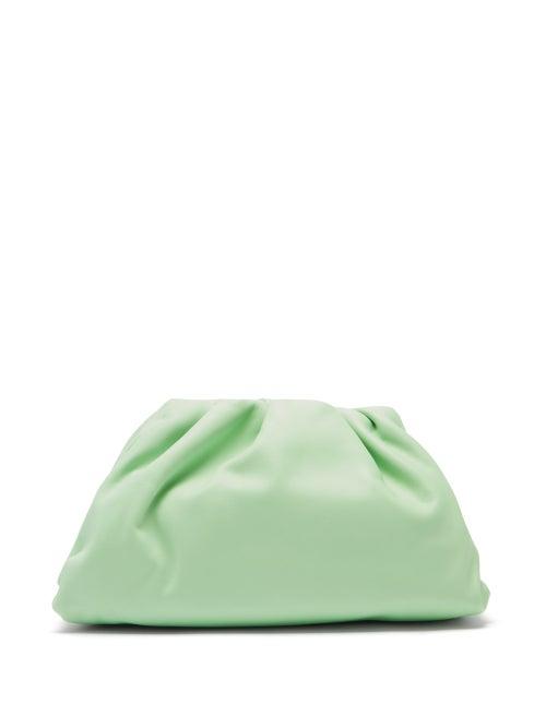 Bottega Veneta - The Pouch Leather Clutch Bag - Womens - Light Green
