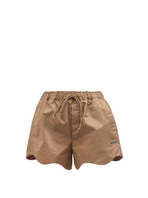 Ladies Rtw Ganni - Outerwear Nylon Shorts - Womens - Beige