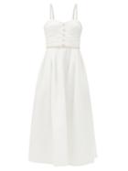 Self-portrait - Crystal-embellished A-line Taffeta Dress - Womens - White