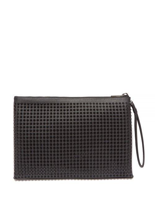 Matchesfashion.com Christian Louboutin - Kaloupouch Studded Leather Pouch - Mens - Black