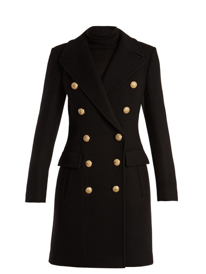 Balmain Double-breasted Wool And Cashmere-blend Coat