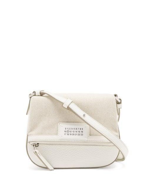 Maison Margiela - 5ac Leather And Canvas Cross-body Bag - Womens - White