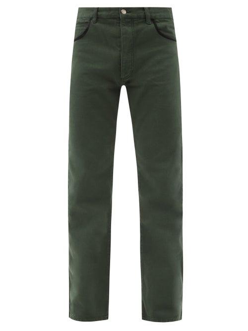 Matchesfashion.com Phipps - Satin-trimmed Straight-leg Jeans - Mens - Green