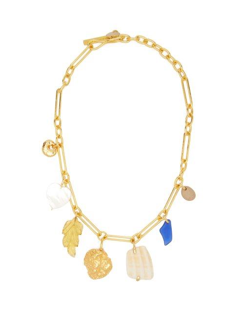 Matchesfashion.com Lizzie Fortunato - Paradise Gold Plated Charm Necklace - Womens - Gold