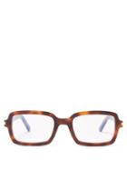 Matchesfashion.com Saint Laurent - Rectangular Tortoiseshell Acetate Glasses - Womens - Tortoiseshell