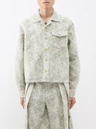 S.s. Daley - Leo Floral-jacquard Cotton-twill Shirt - Mens - Green Multi