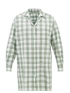 General Sleep - Check Organic-cotton Pyjama Shirt - Womens - Khaki White