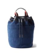 Anya Hindmarch - Logo-embossed Terry Drawstring Shoulder Bag - Womens - Navy