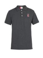 Matchesfashion.com Maison Kitsun - Acide Fox Appliqu Polo Shirt - Mens - Dark Grey