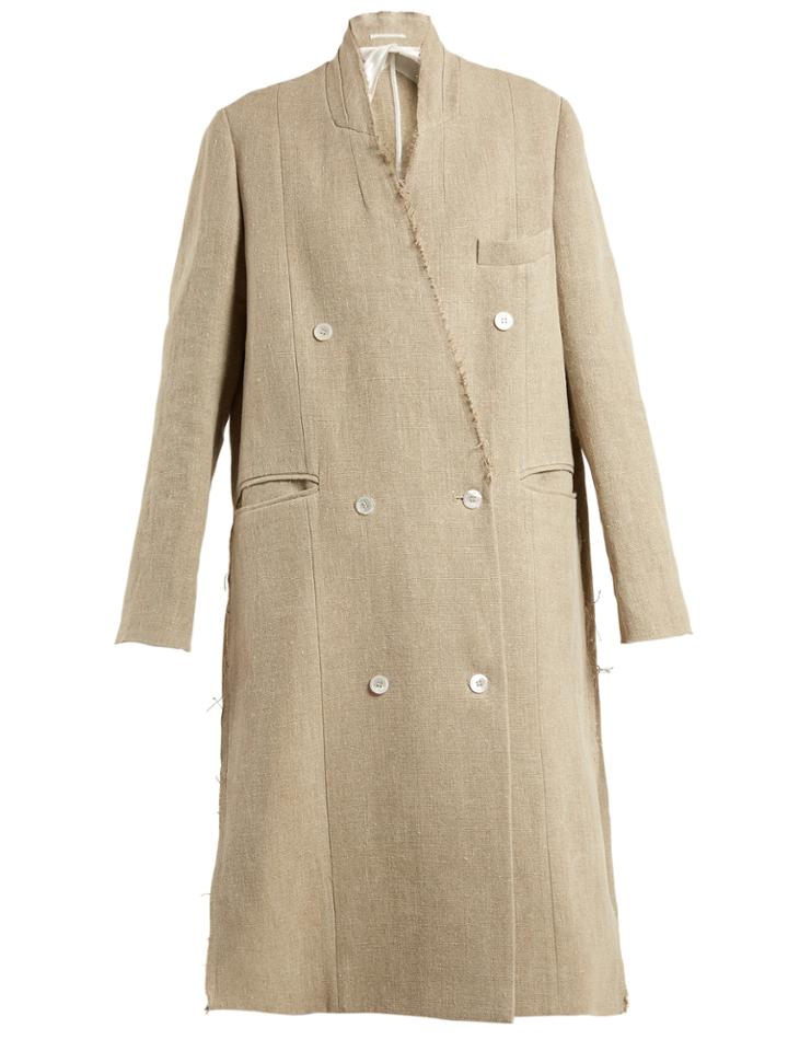 Golden Goose Deluxe Brand Anina Double-breasted Frayed-edge Canvas Coat
