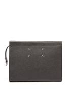 Maison Margiela - Four-stitches Grained-leather Pouch - Mens - Black