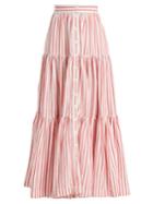 Wiggy Kit Tiered Ruffled Cotton-blend Maxi Skirt
