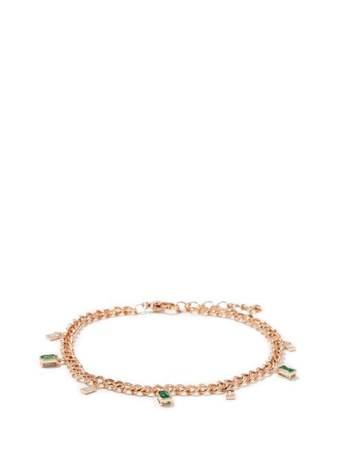 Matchesfashion.com Shay - Diamond, Emerald & 18kt Rose-gold Chain Anklet - Womens - Rose Gold