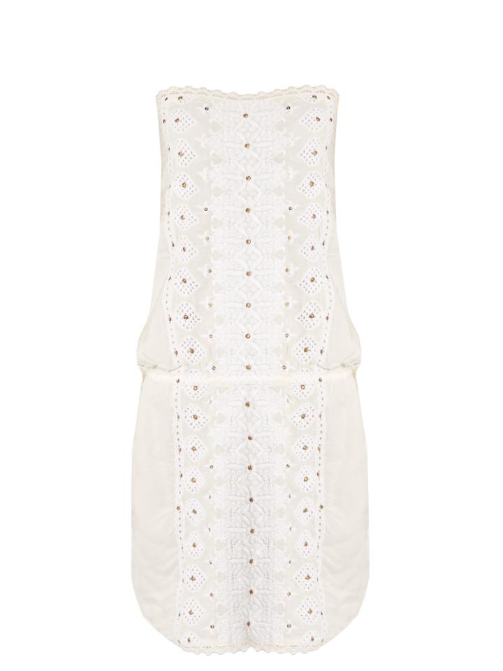 Melissa Odabash Dru Bandeau Floral-embroidered Dress