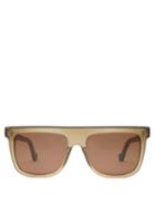 Matchesfashion.com Loewe - Flat Top Acetate And Metal Sunglasses - Mens - Brown