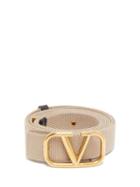 Matchesfashion.com Valentino Garavani - V-logo Canvas Belt - Mens - Beige