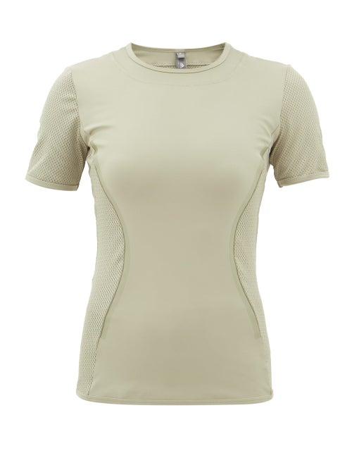 Matchesfashion.com Adidas By Stella Mccartney - Mesh-panel Short-sleeved T-shirt - Womens - Green
