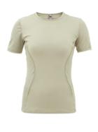 Matchesfashion.com Adidas By Stella Mccartney - Mesh-panel Short-sleeved T-shirt - Womens - Green