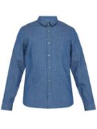 Matchesfashion.com A.p.c. - Georges Herringbone Cotton Chambray Shirt - Mens - Blue
