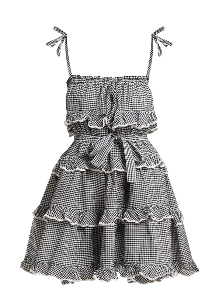 Innika Choo Ruffle-trimmed Gingham Dress