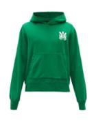 Matchesfashion.com Amiri - Skeletal Logo-embroidered Cotton Hooded Sweatshirt - Mens - Green