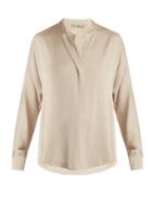 Vince High-neck Silk-blend Satin Shirt
