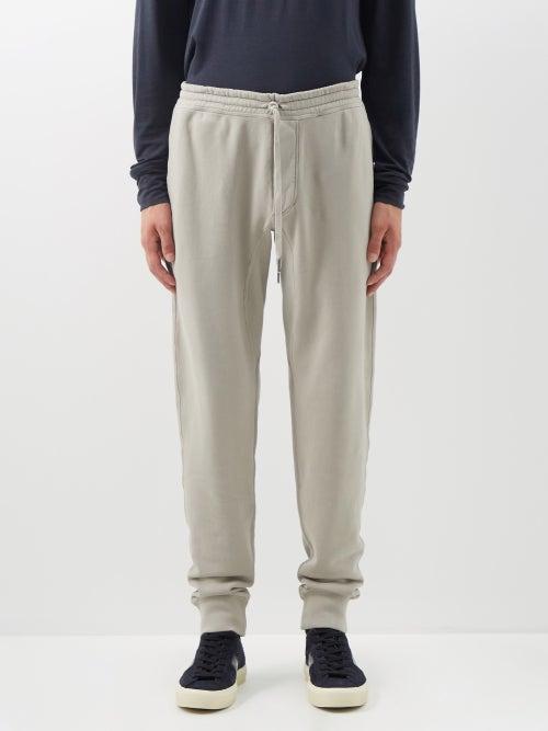 Tom Ford - Vintage-dyed Cotton-jersey Track Pants - Mens - Light Grey