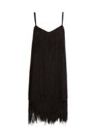 Matchesfashion.com Raey - Long Fringe Slip Dress - Womens - Black