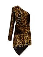 Saint Laurent Leopard-print Velvet Mini Dress