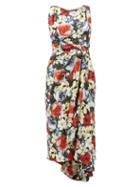 Matchesfashion.com Erdem - Rozaria Poppy Collage-print Silk-satin Dress - Womens - Black Multi