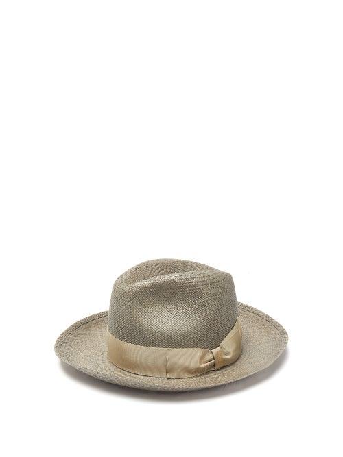 Matchesfashion.com Borsalino - Amedo Woven-straw Panama Hat - Mens - Grey