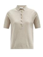 Matchesfashion.com Allude - Fine-knit Polo Shirt - Womens - Beige