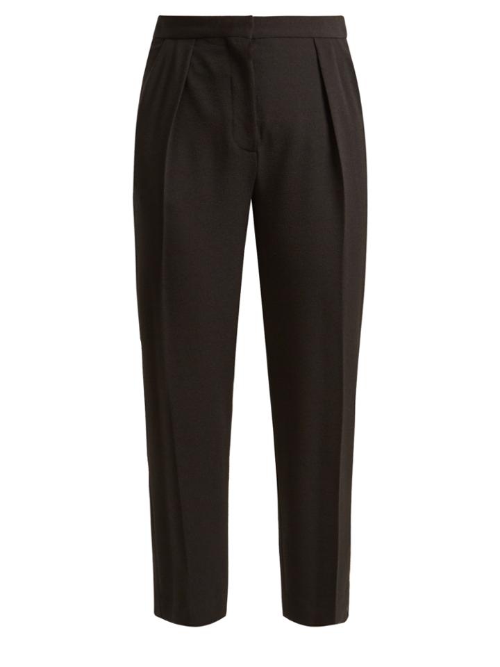 See By Chloé Mid-rise Straight-leg Cropped Crepe Trousers