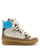 Matchesfashion.com Isabel Marant - Brendta Leather And Suede Boots - Womens - Grey Multi