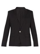 Matchesfashion.com Balmain - Single Breasted Cotton Blend Blazer - Mens - Black