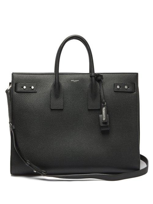 Matchesfashion.com Saint Laurent - Grained-leather Tote Bag - Mens - Black