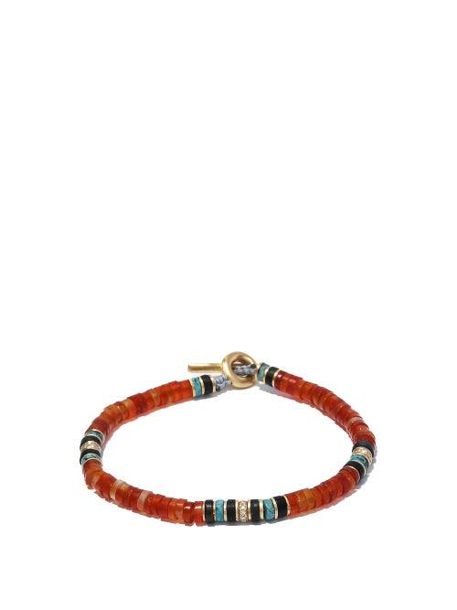 Matchesfashion.com M Cohen - Diamond, Citrine, Turquoise & 18kt Gold Bracelet - Mens - Multi