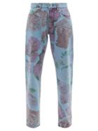 Ladies Rtw Molly Goddard - Otto Rose-print High-rise Straight-leg Jeans - Womens - Denim Multi