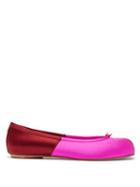 Matchesfashion.com Maison Margiela - Tabi Split Toe Satin Flats - Womens - Pink Multi