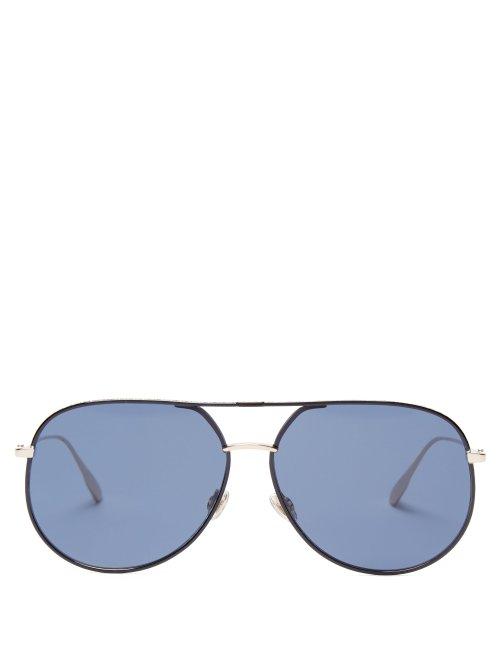 Matchesfashion.com Dior Eyewear - Diorbydior Aviator Sunglasses - Womens - Dark Blue