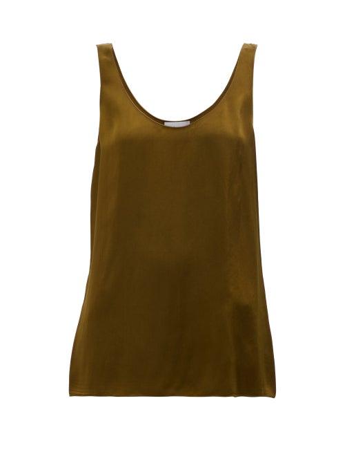 Raey - Babylock-edged Scoop-neck Cami - Womens - Bronze