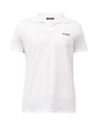 Matchesfashion.com Balmain - Flocked-logo Cotton-jersey Polo Shirt - Mens - White
