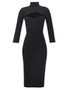 Ladies Rtw Khaite - Mischa Cutout Ribbed-knit Midi Dress - Womens - Black