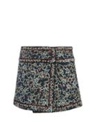 Matchesfashion.com Isabel Marant Toile - Hanon Quilted Cotton Blend Mini Skirt - Womens - Black Print