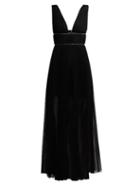 Matchesfashion.com Maria Lucia Hohan - Kylie Crystal Embellished Pleated Tulle Dress - Womens - Black